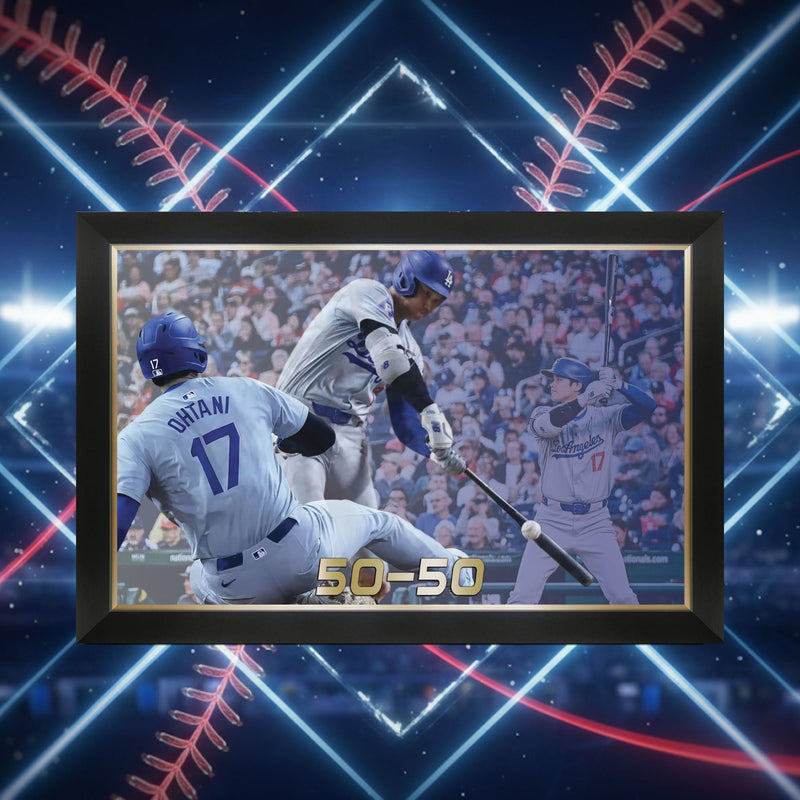 Shohei Ohtani Framed Canvas - 50 HR / 50 SB Record Season-2