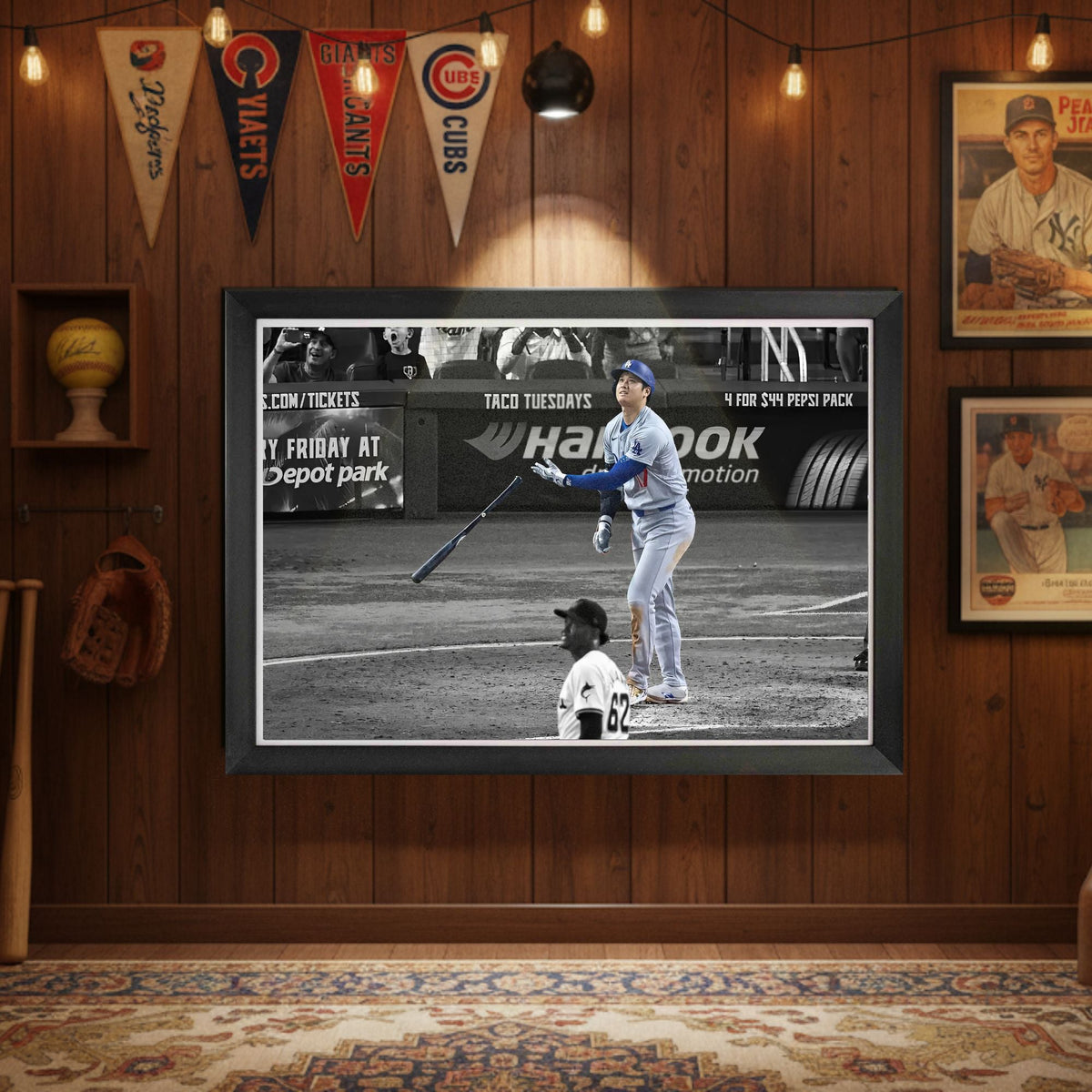 Shohei Ohtani Framed Canvas 50th Home Run Record Moment-2