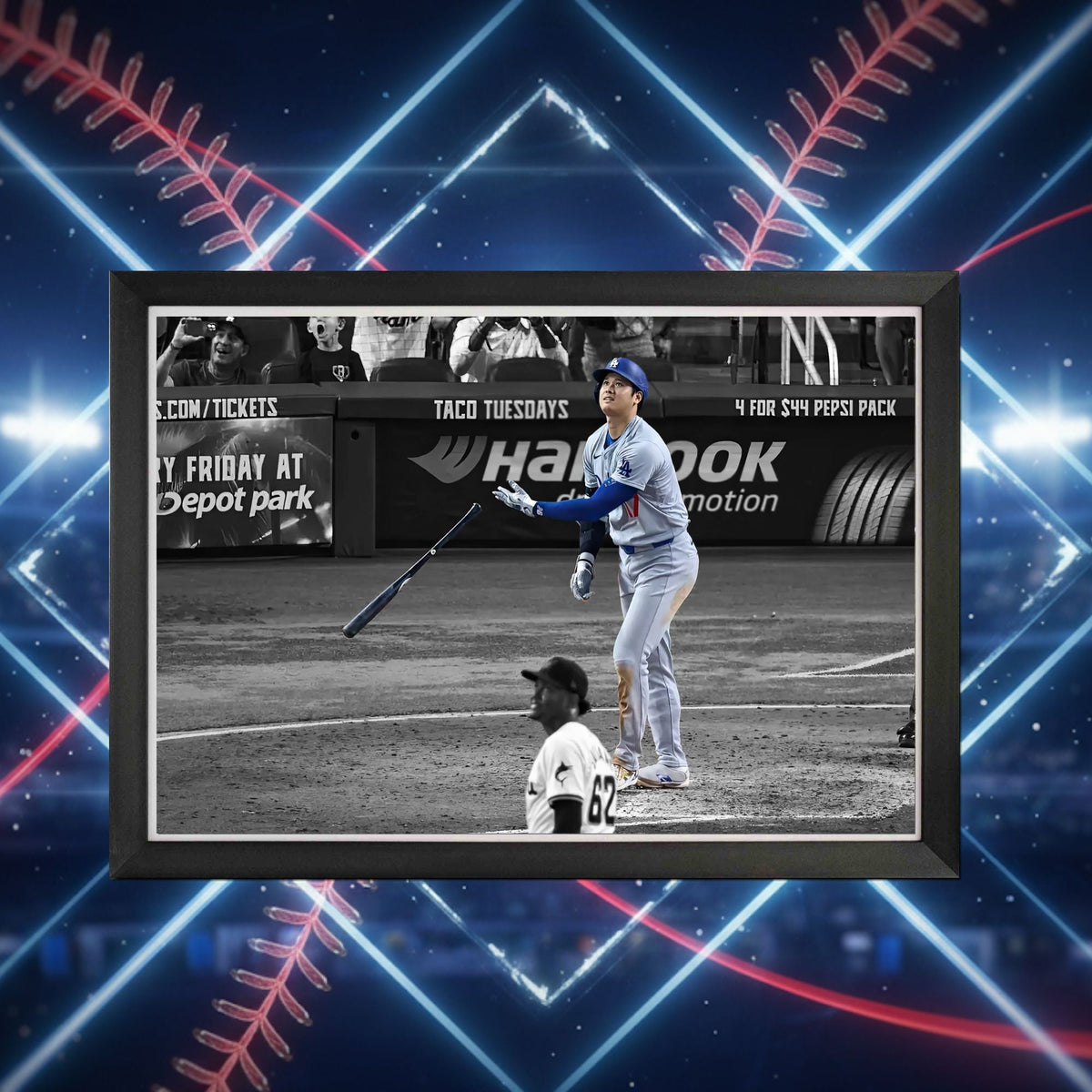 Shohei Ohtani Framed Canvas 50th Home Run Record Moment-3