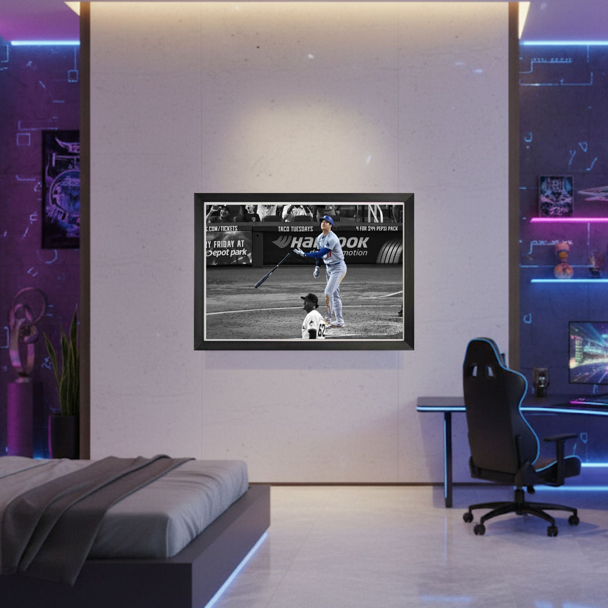 Shohei Ohtani Framed Canvas 50th Home Run Record Moment-4