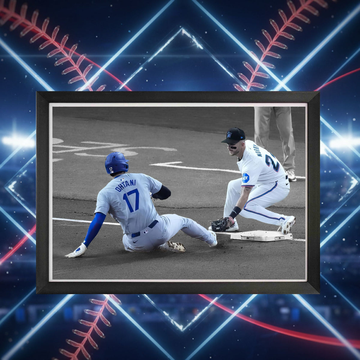 Shohei Ohtani Framed Canvas - 50th Stolen Base Milestone-3