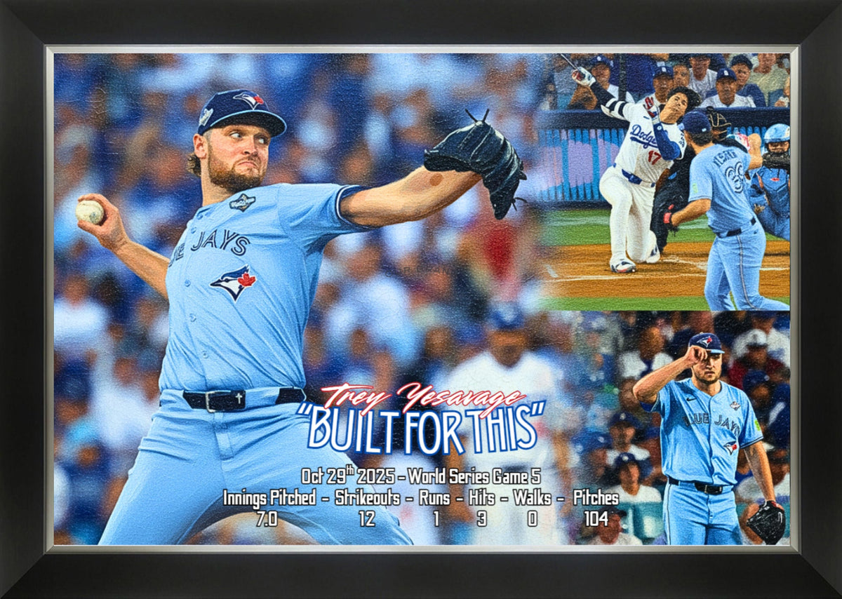 Trey Yesavage 2025 World Series Game 5 Framed Canvas (33.5x23.5)-1