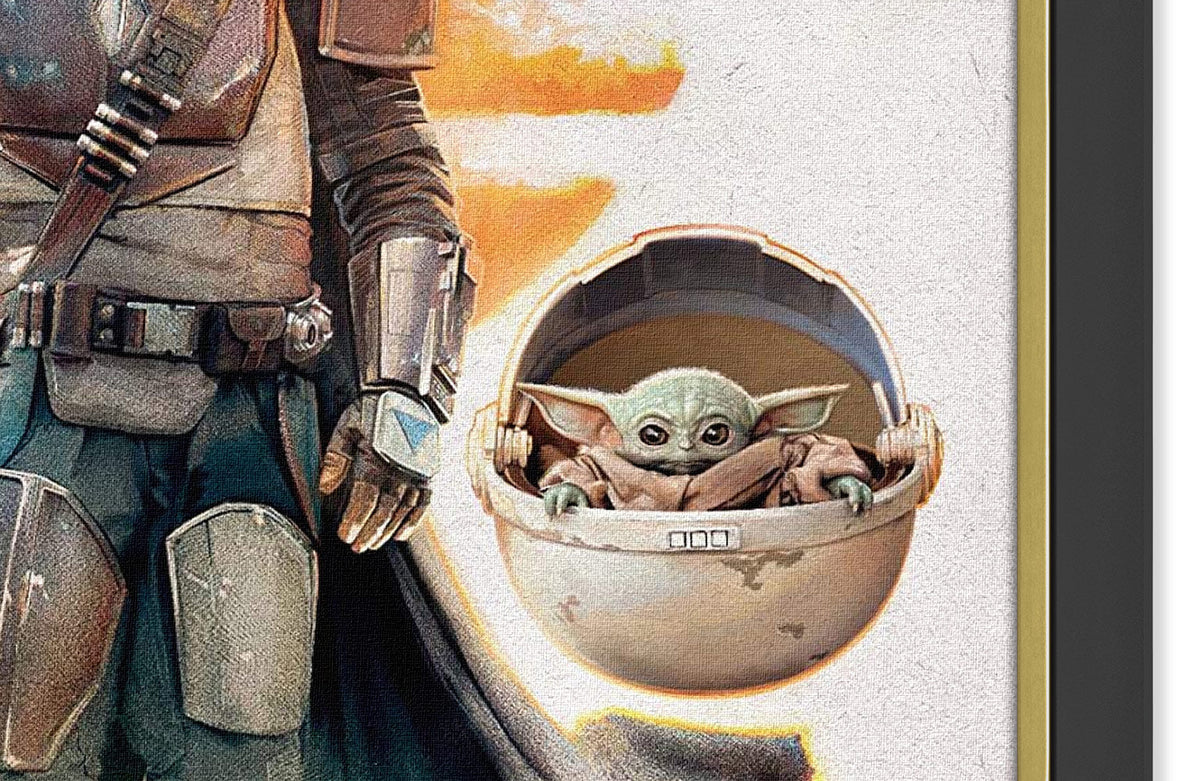 Star Wars The Mandalorian Mando and Baby Yoda Framed Poster-2