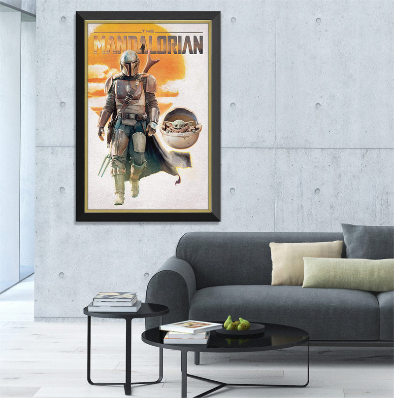 Star Wars The Mandalorian Mando and Baby Yoda Framed Poster-3