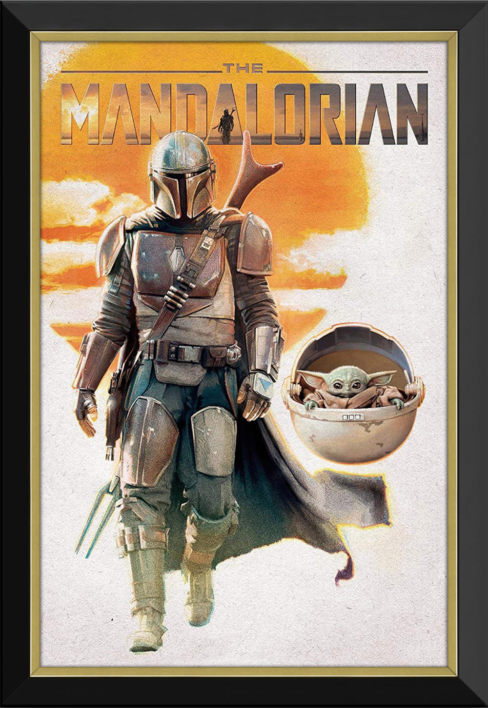 Star Wars The Mandalorian Mando and Baby Yoda Framed Poster-1