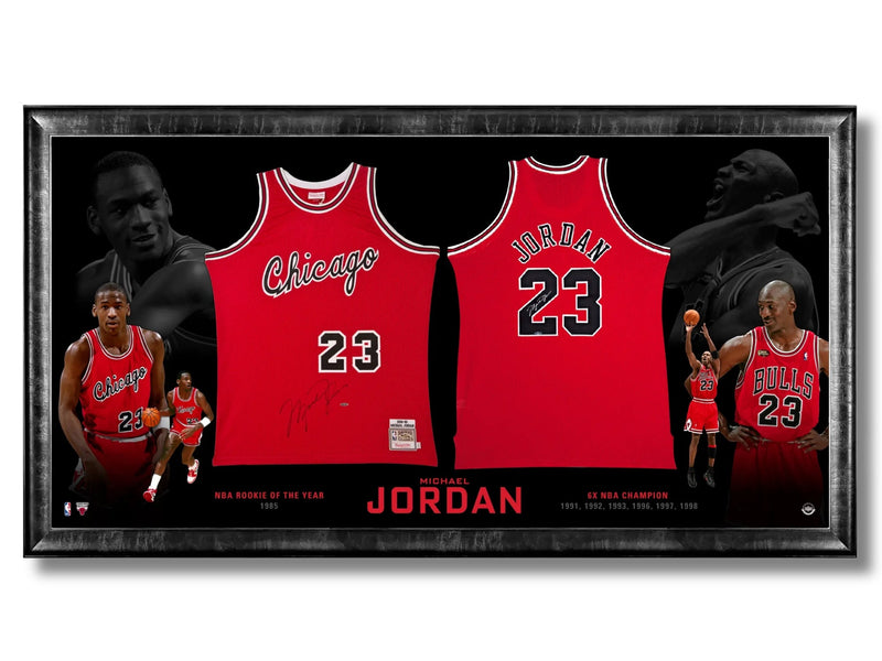 Michael Jordan Epic Chicago Bulls Framed Rookie & Jerseys (97x45)-1