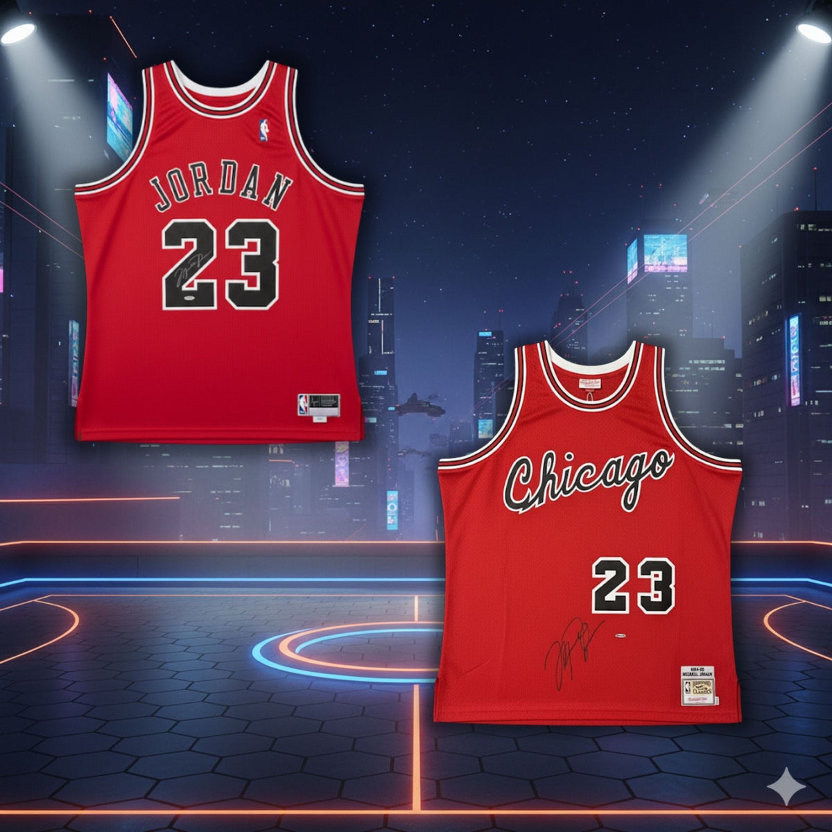 Michael Jordan Epic Chicago Bulls Framed Rookie & Jerseys (97x45)-3