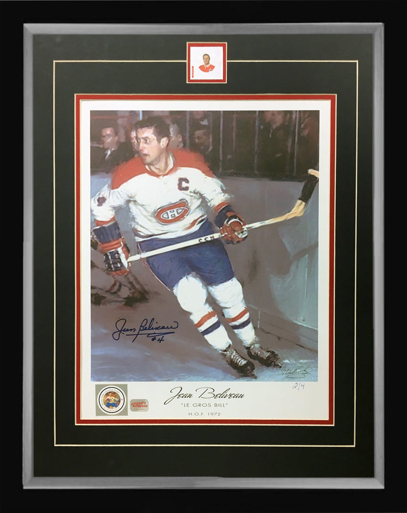 Jean Beliveau Signed Framed Lithograph #2 of 4 (24x20)-1