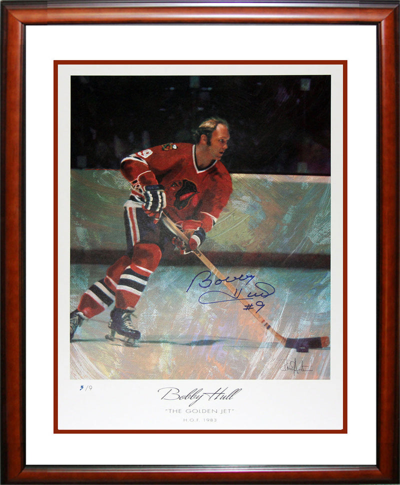 Bobby Hull Autographed Player Proof Lithograph /9 (27x23)-1