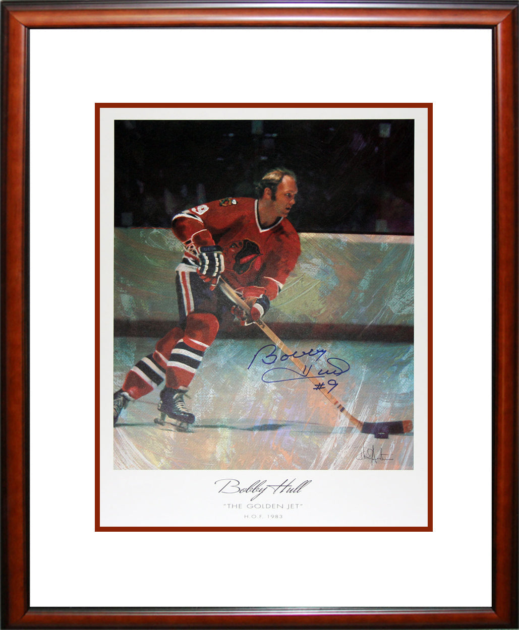 Bobby Hull Autographed Lithograph Framed (22x18)-1