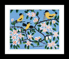 Maud Lewis “Yellow Birds” Folk Art Framed Print (24x28)-1