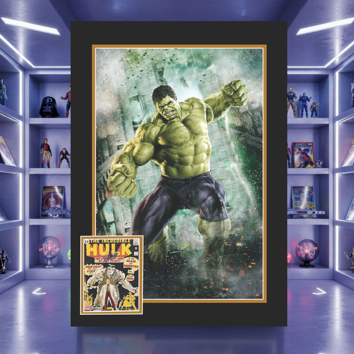 Stan Lee Signed Incredible Hulk #1 Framed Marvel Collectible-2