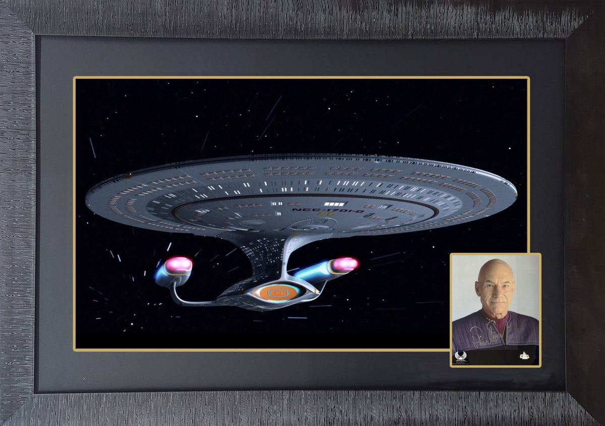 Patrick Stewart As Captain Jean-Luc Picard Signed Display (38x28)