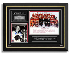 Bobby Hull Autographed 1961 Stanley Cup Double Photo (27x18)-1