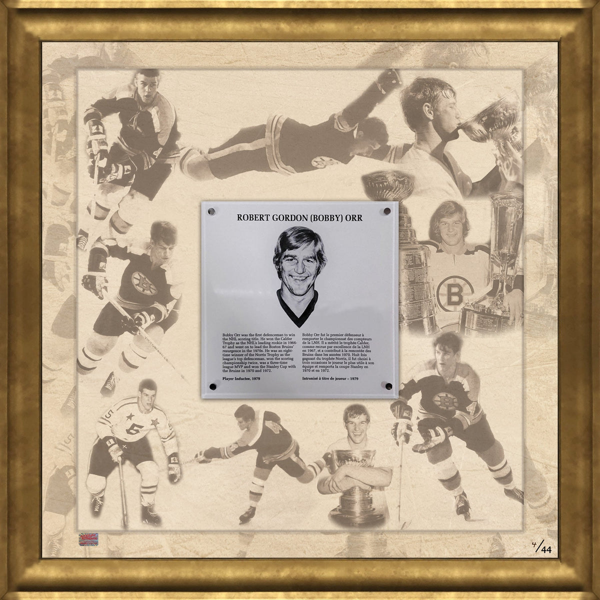 Bobby Orr Historic Collectors Plaque #4 of 44 - Framed (27x26.5)-1