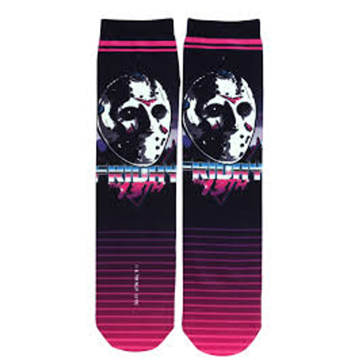 Friday the 13th Pink Striped Socks-1