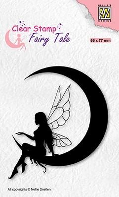 Nellie's Choice Clear Stamp Fairy Tales Elf On The Moon-1