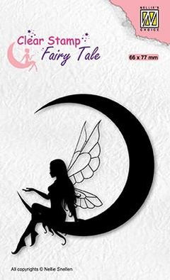 Nellie's Choice Clear Stamp Fairy Tales Elf On The Moon-1