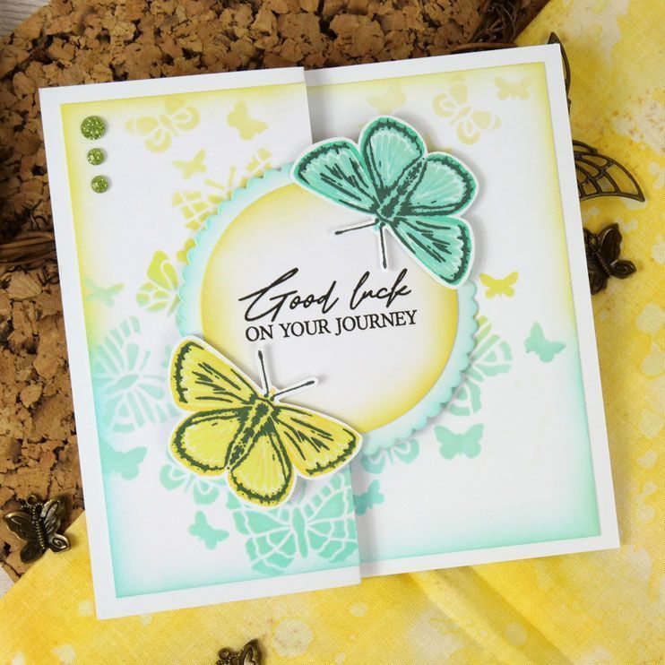 For The Love Of Stamps - Layering Common Blue Butterfly-4