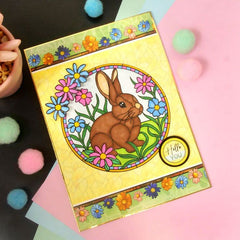 Pour l'amour des timbres - Lapin de prairie en vitrail-2