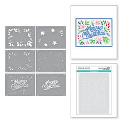 Plantillas de follaje para Feliz Navidad en capas de la Colección de plantillas navideñas en capas-2
