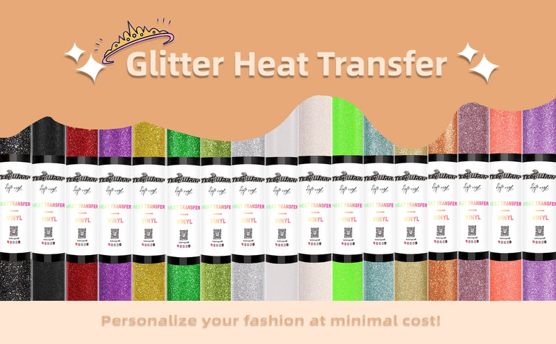Teckwrap Glitter Heat Transfer Vinyl - Silver | Durable & Sparkling Designs for Tees, Hoodies, Hats, and More!-2