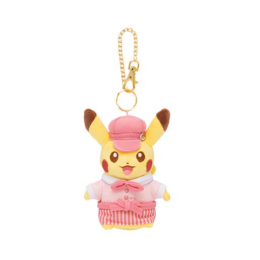 Pikachu Pink Plush Keychain (Pokemon Cafe)-1