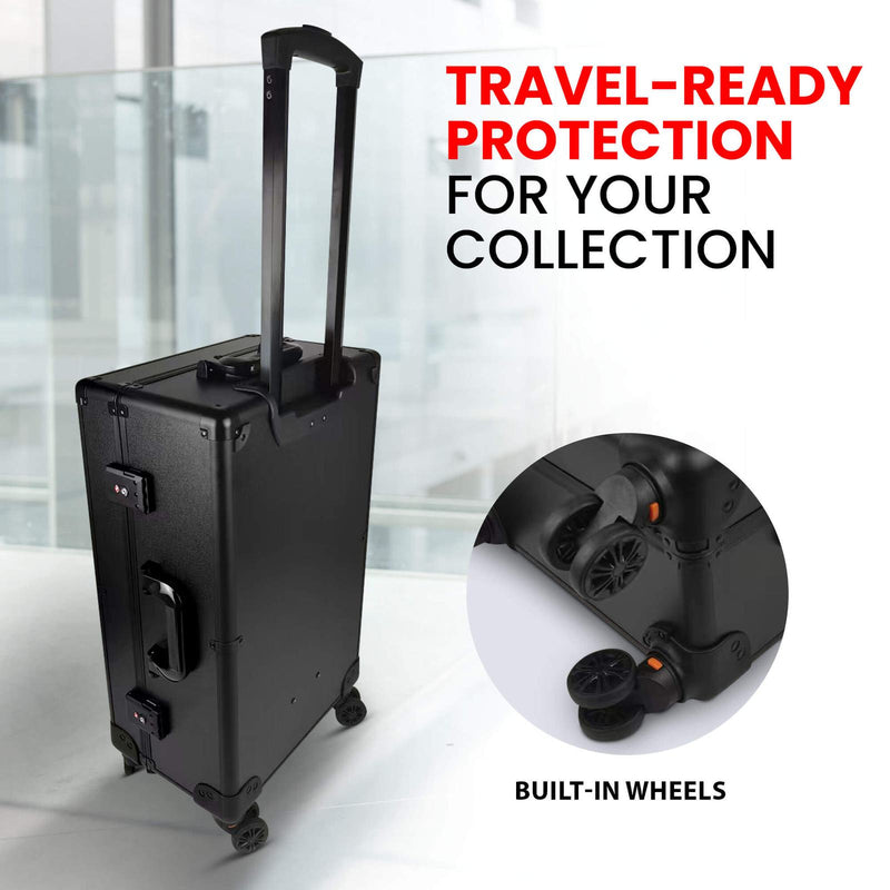 EVORETRO Graded Card Case — Show-Day Roller, TSA Lock, Foam-10