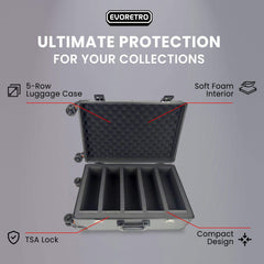 EVORETRO Graded Card Case — Show-Day Roller, TSA Lock, Foam-11