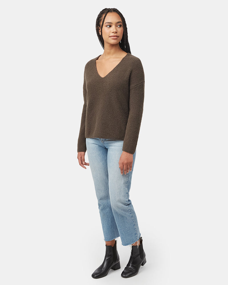 Highline Fuzzy V-Neck Sweater-2