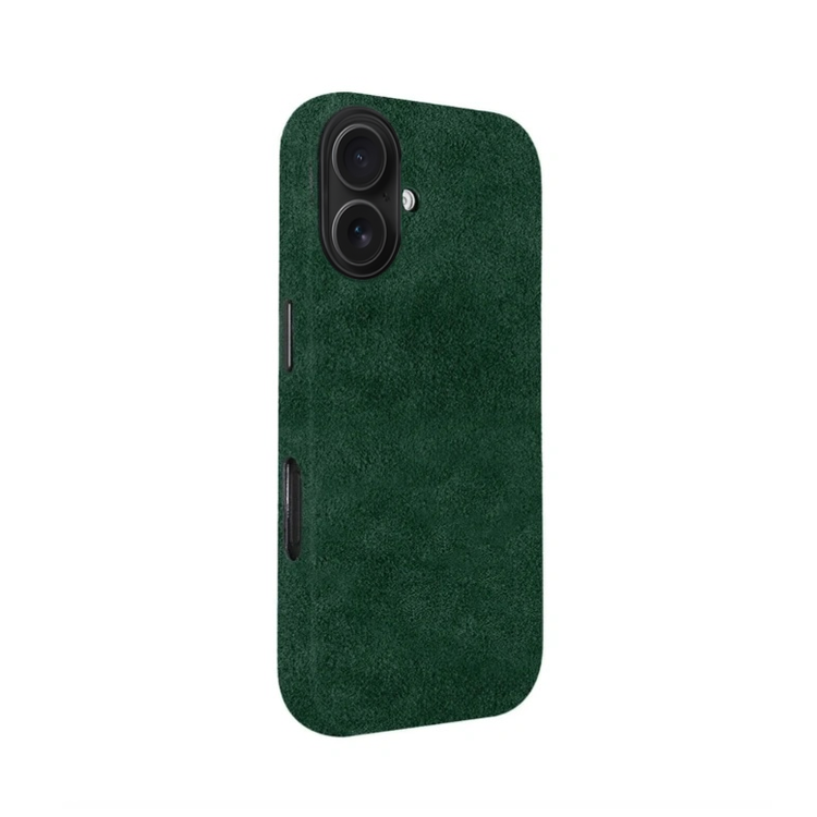 Coque en Alcantara Vert pour iPhone 16-3