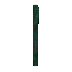 Coque en Alcantara Vert pour iPhone 16-4