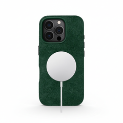 Green Alcantara Case For iPhone 16 Pro Max-2