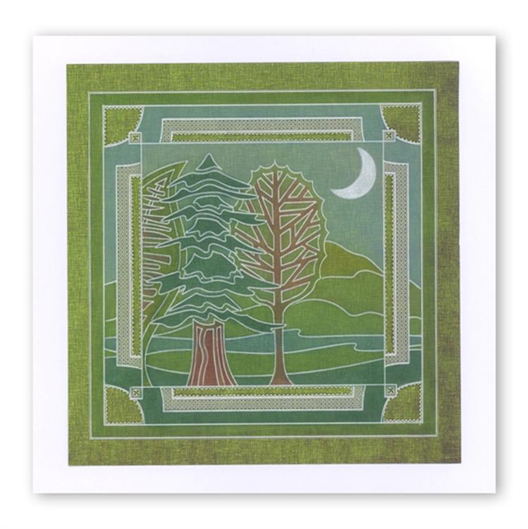 Groovi Abstract Trees (Spruce) Plate A6 Sq-2