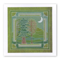 Groovi Abstract Trees (Spruce) Plate A6 Sq-2
