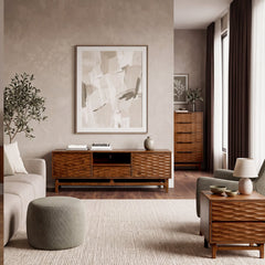 Cómoda Elara de madera maciza con 5 cajones-10