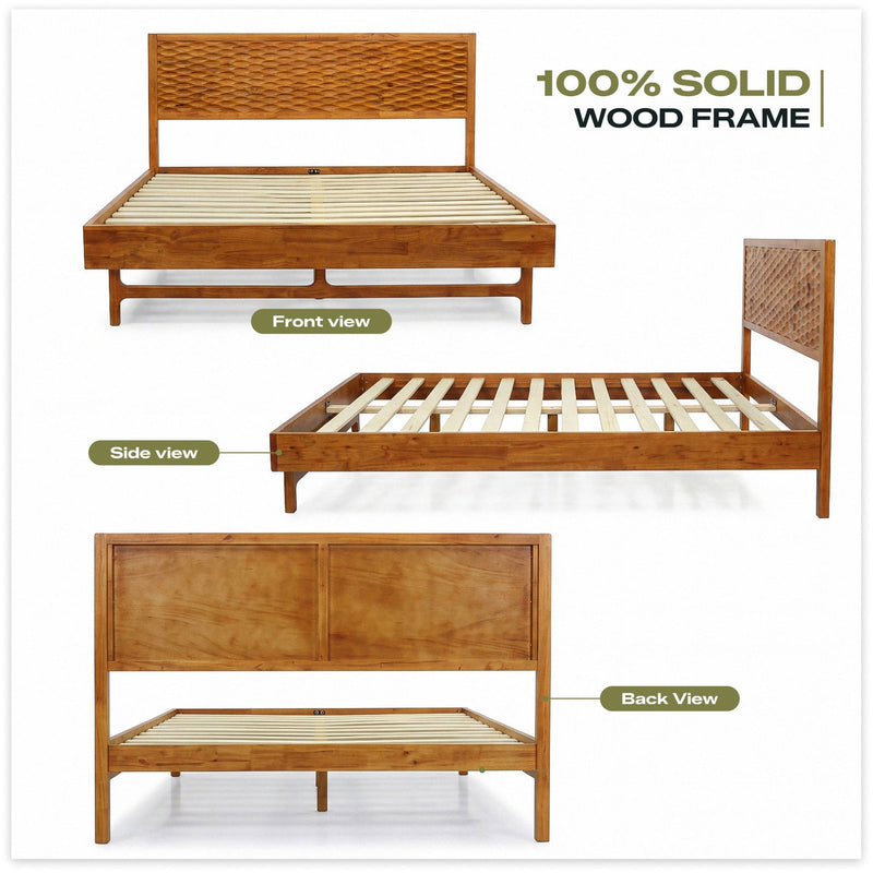 Elara Solid Wood Bed Frame-18