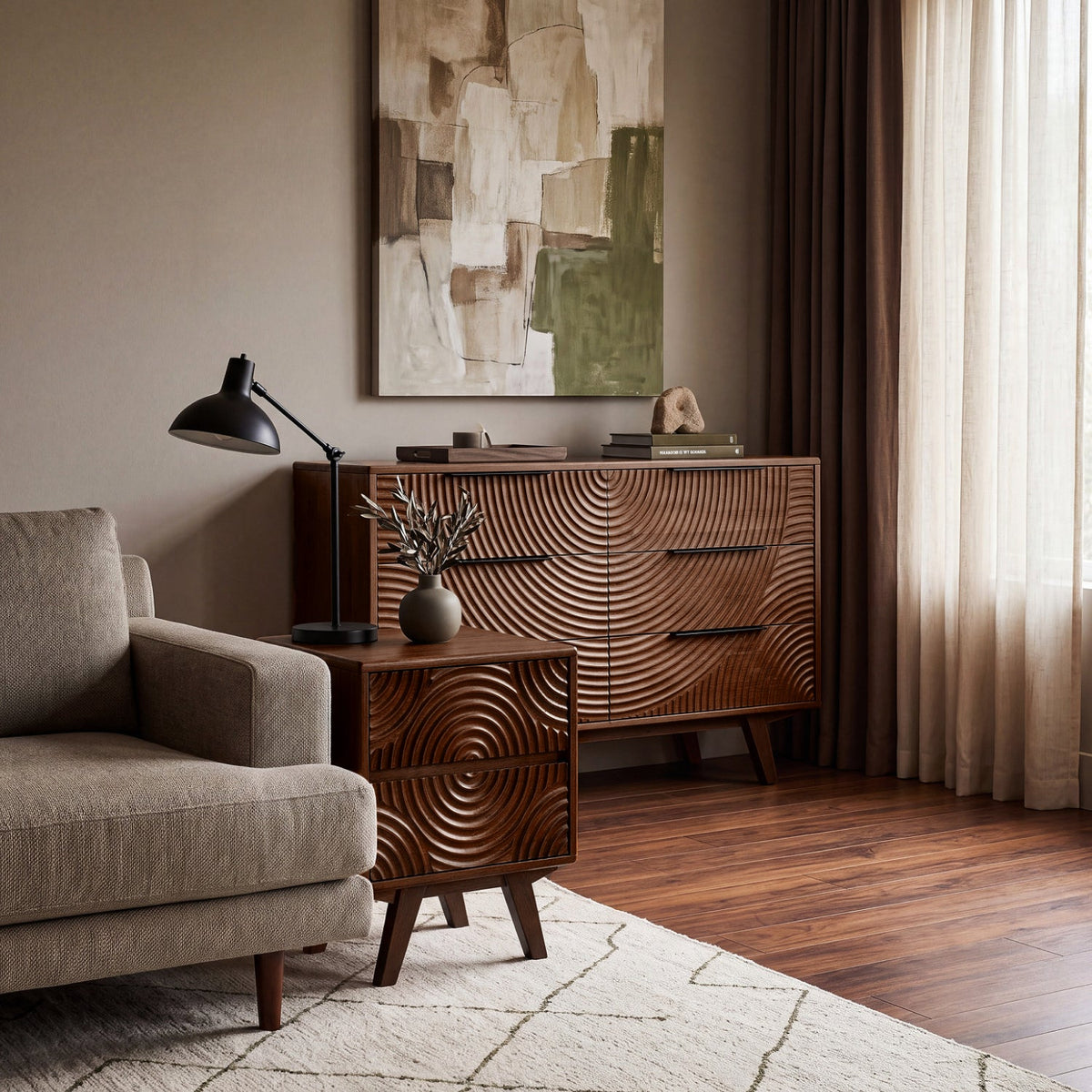 Harmony Solid Wood Dresser with 6 Drawers-10