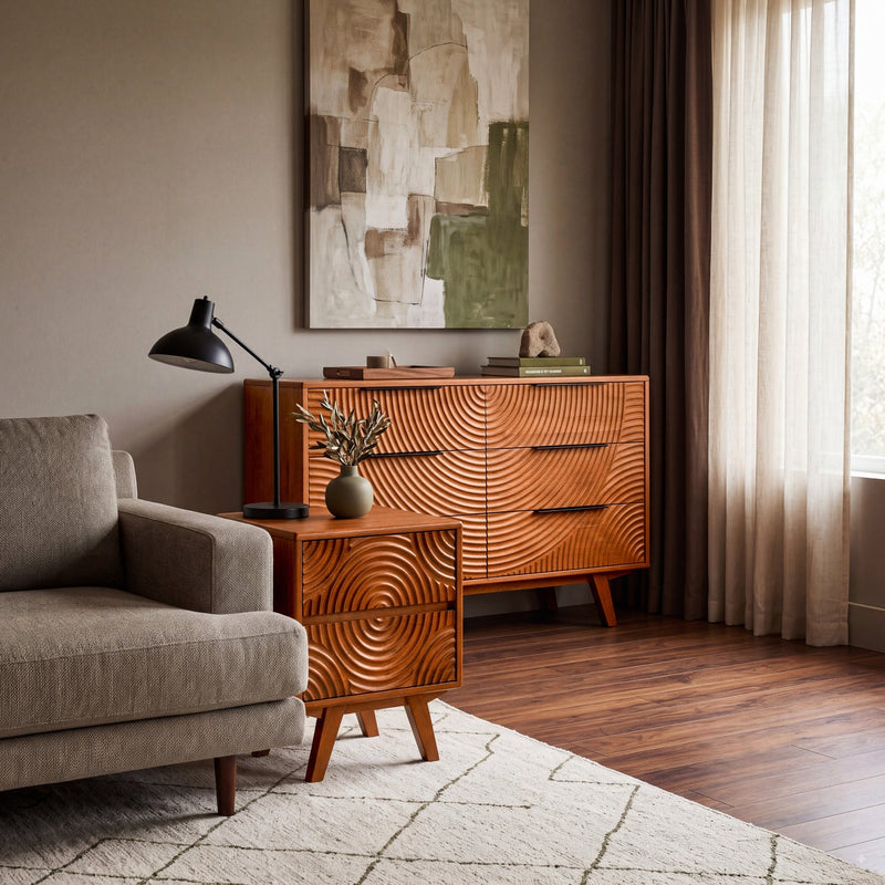 Harmony Solid Wood Dresser with 6 Drawers-20