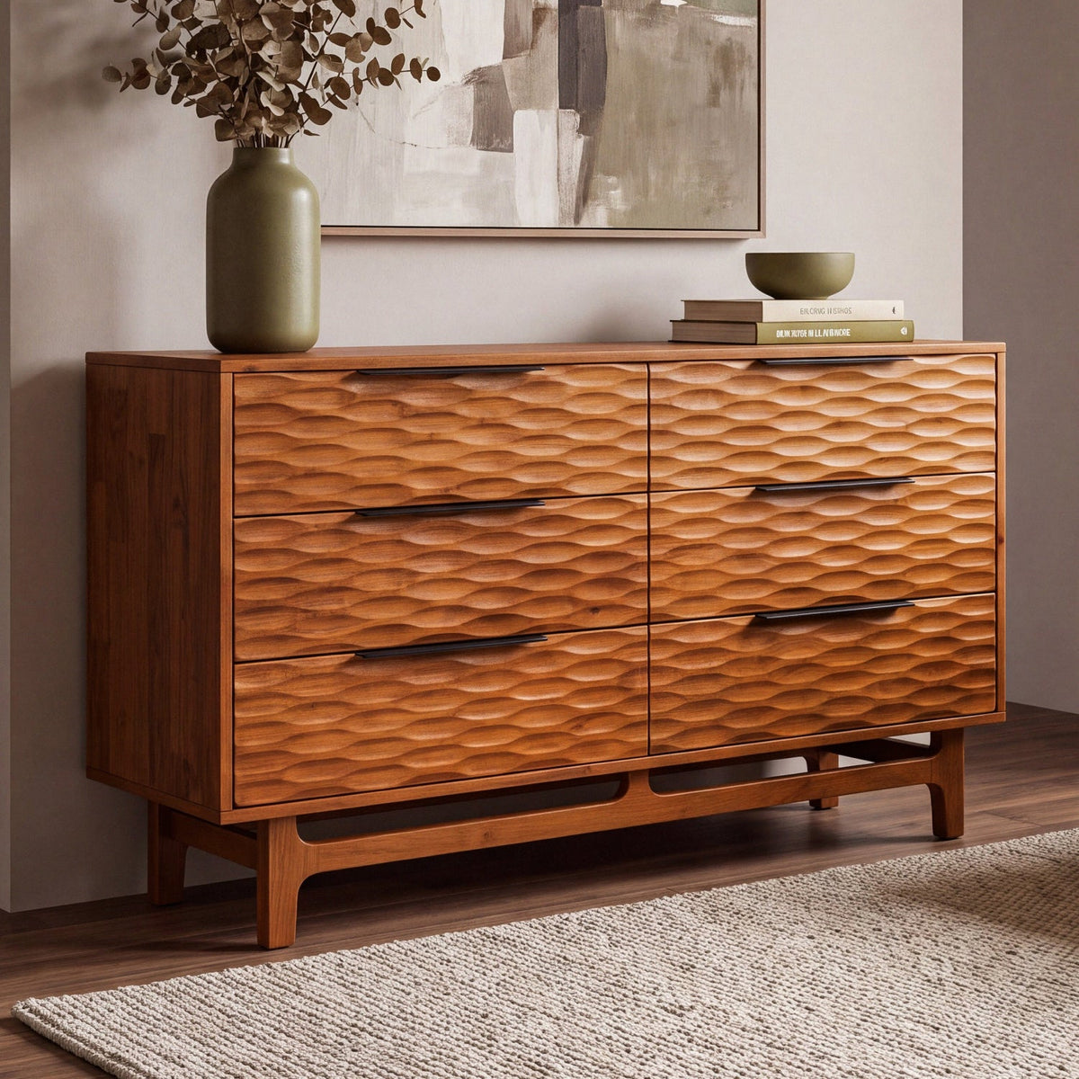 Elara Solid Wood Dresser with 6 Drawers-12