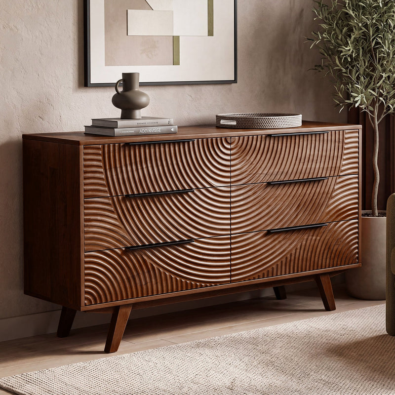 Harmony Solid Wood Dresser with 6 Drawers-2