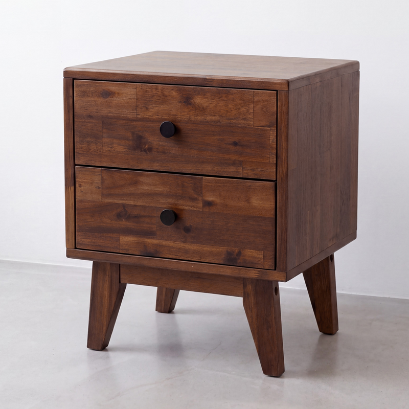 Silvia 2-Drawer Solid Wood Nightstand-5