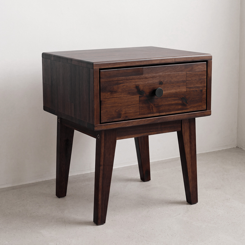 Mesa de noche de madera maciza Sofia de 1 cajón-24