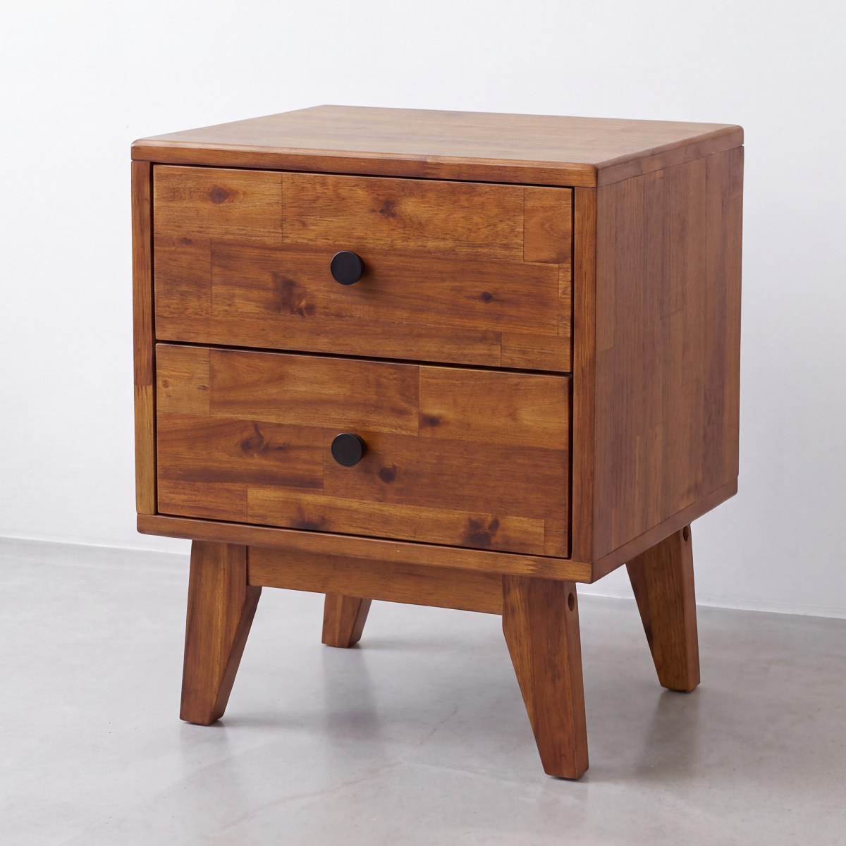 Silvia 2-Drawer Solid Wood Nightstand-14