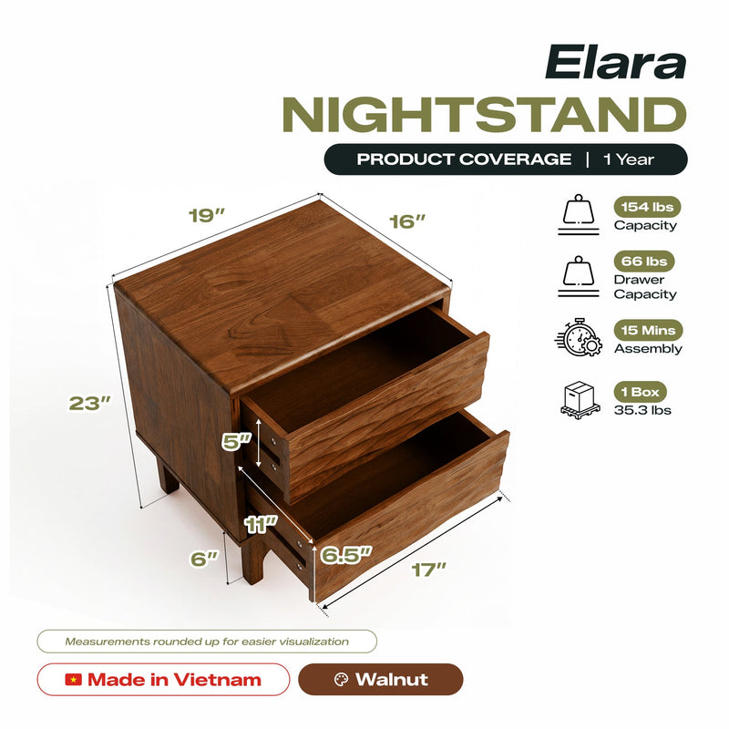 Elara Solid Wood Nightstand-4