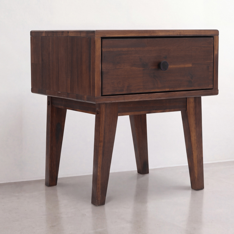 Mesa de noche de madera maciza Sofia de 1 cajón-25