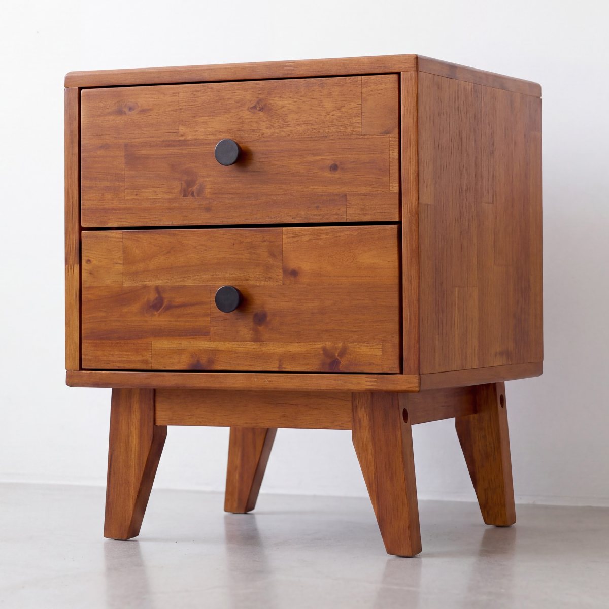 Silvia 2-Drawer Solid Wood Nightstand-13