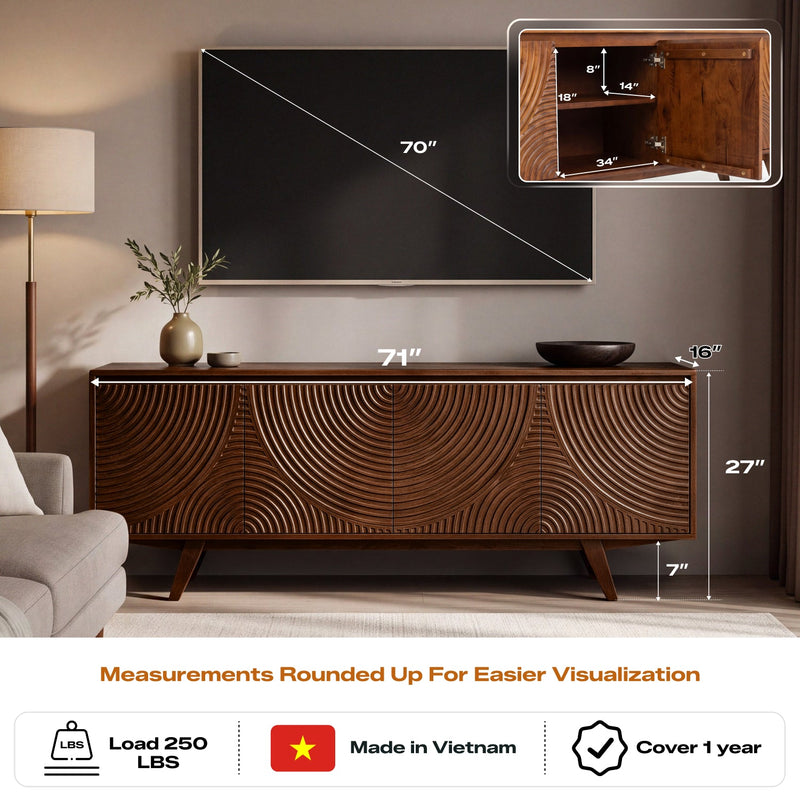 Mueble de TV de madera maciza Harmony-4