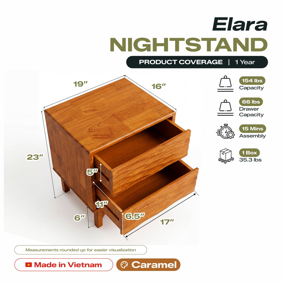 Elara Solid Wood Nightstand-14