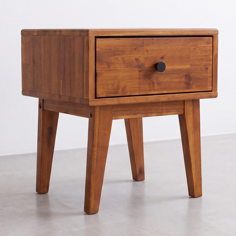 Mesa de noche de madera maciza Sofia de 1 cajón-15